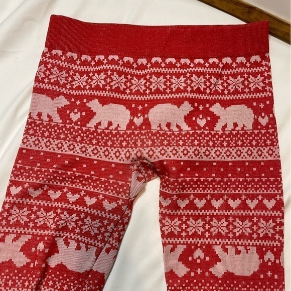 No Boundaries size small (3-5) red with polar bears fleece lined leggings - Picture 2 of 6